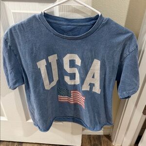 Stylish Blue USA Crop Top